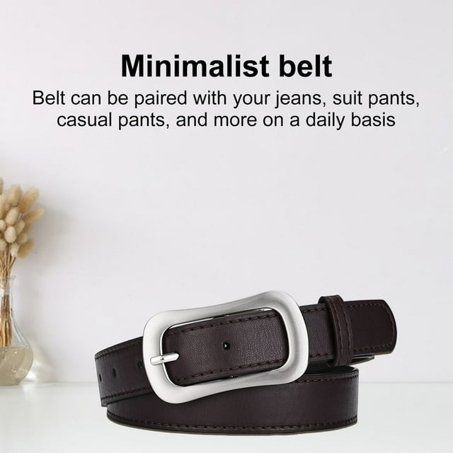 YAOBAMM Ceinture Femme Rétro Design Multi-Trous Ceinture Décorative en Jeans Ceinture Réglable en Faux Cuir