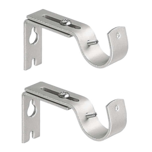Adjustable Curtain Rod Brackets with Screws, 2PCS, Wall Mounted Curtain ...