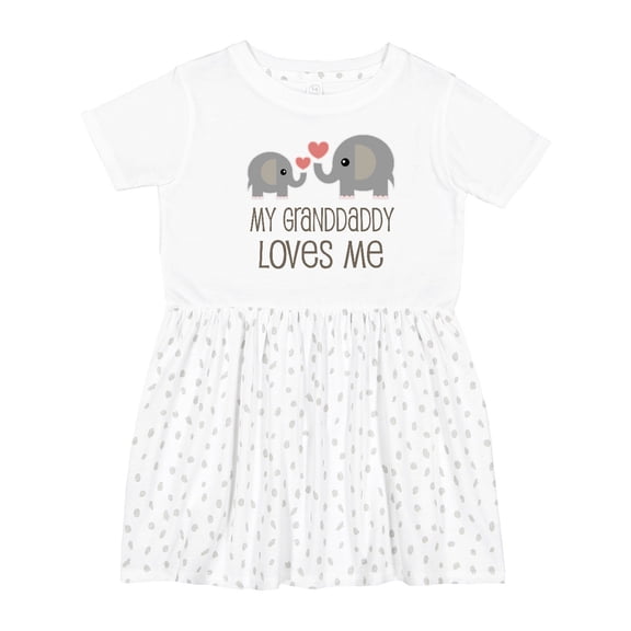 Inktastic Grandaddy Loves Me Elephant Girls Toddler Dress