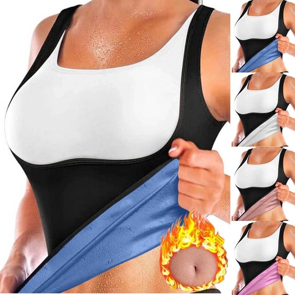 QSAWXQZ Women's Waist Trainer Tank Sleeveless Compression Sauna Tank Top Shapewear Smooth Under Clothes XL