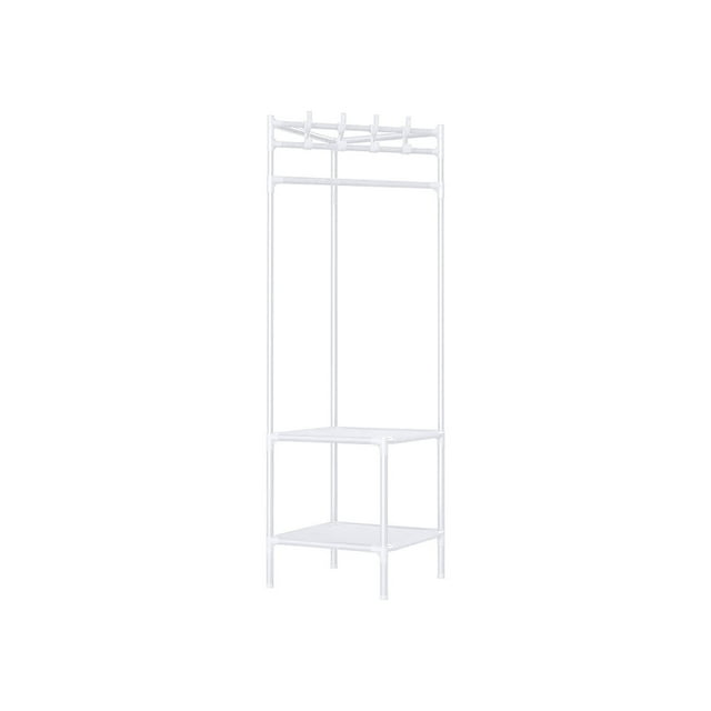 Tall Corner Coat Rack Organizer - Freestanding Hall Tree with Shelves (188x40x40cm)