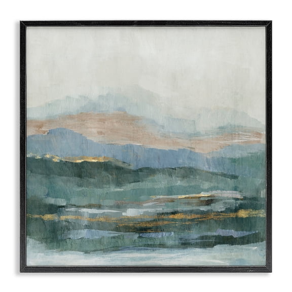 Stupell Industries Contemporary Seaside Summits Landscape Black Framed Giclee Art, 12 x 12, by Jacob Q