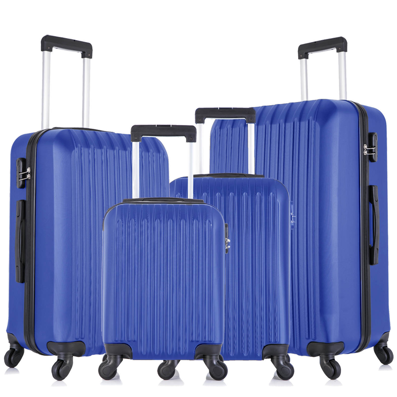 Husfou Luggage Sets 4 Piece Expandable Suitcases with Wheels PC+ABS