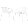 thumbnail image 2 of Of 2 Patio Dining Chairs - White, Stackable Design. Metal Legs & Plastic . Ergonomic, 300 Lbs Capacity. 25.71"x23.27"x30.54". Easy Assembly Instructions 2 Modern White. Legs. Breathable. Tools, 2 of 5