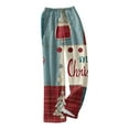 thumbnail image 6 of WTOBBY Women's Holiday Print Flannel Pajama Pants, Fashionable Christmas-Themed Sleepwear with Comfortable Fit, Merry Christmas Design for Women,Light Blue XL, 6 of 6