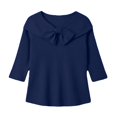 thumbnail image 5 of Breezora Women's Loose Knit Sweater With Hood And Exposed Shoulder For Spring Autumn Fashion Tops XXL Size Navy, 5 of 5
