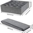 thumbnail image 5 of Pack Foldable Drawer Organizer Jute Fabric for Underwear, Bra, Socks Storage Box with Compartment, 5 of 5