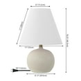 thumbnail image 5 of JONATHAN Y Asher 18.25" Minimalist Scandinavian Resin/Iron Gourd LED Table Lamp, Matte Cream (Set of 2), JYL5602B-SET2, 5 of 6