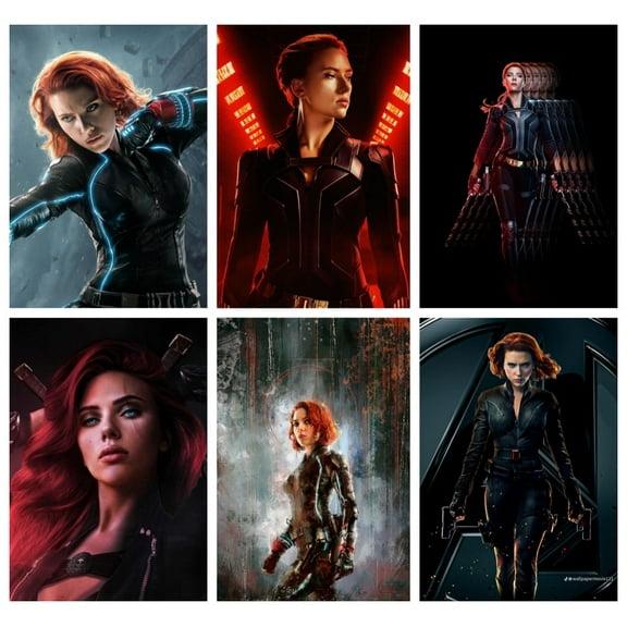 6PCS black widow Theme Bedroom Wall Decoration Posters (8X10 in) Unframed