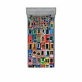 thumbnail image 2 of Colorful Bedding Set with Sheet & Covers, Mediterranean Village Colorful Painted Rustic Windows Tuscan Collage Italy Art, Printed Bedroom Decor 2 Shams, 4 Sizes, Multicolor, by Ambesonne, 2 of 3