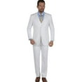 thumbnail image 1 of Men's Slim Fit 3 Piece Notch Collar Side Vent Single Breasted Vested White Suit, 1 of 1