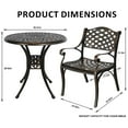 thumbnail image 5 of PATIO-IN 3 Piece Cast Aluminum Patio Bistro Set - Bronze, 5 of 7