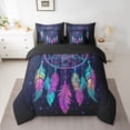 thumbnail image 2 of Castle Fairy Boys Girls Feather Dreamcatcher Bedding Comforter Set 7-Piece,Bohemian Boho Mandala King Bedding Sets,Abstract Gradient Ultra Soft Bed Sheets,Luxury Bedroom Decor,Reversible, 2 of 8
