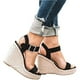 thumbnail image 4 of Zapatos de mujer con tacón de cuña, sandalias de talla grande con cuerda de cáñamo tejido de paja, zapatos de mujer Wmkox8yii  sa4039, 4 of 7