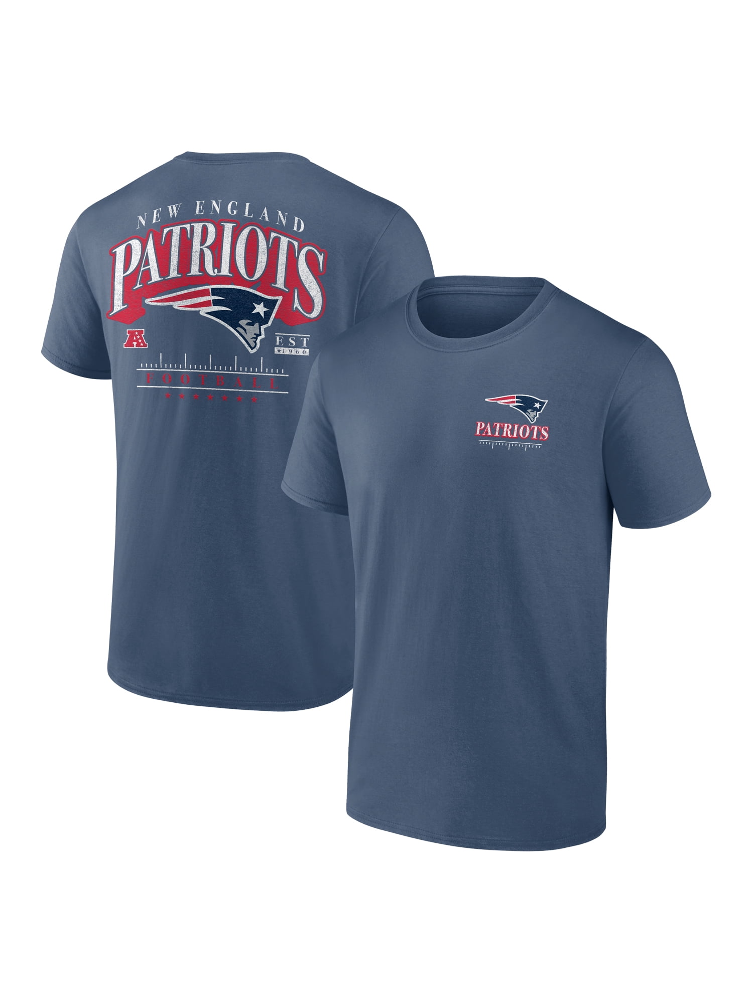NFL New England Patriots Men's Cotton Faded Navy Short Sleeve T-Shirt