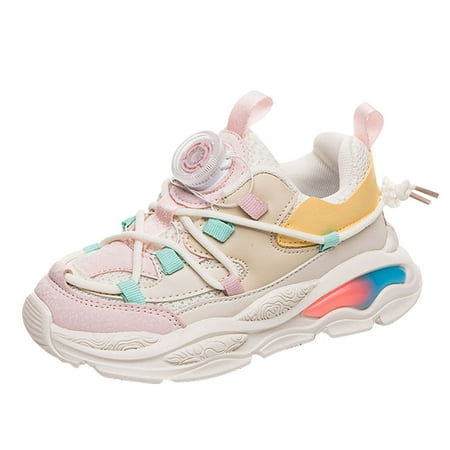 

AOMPMSDX Flexible Shoes For Kids Fashion All Season Sneakers Boys And Girls Running Lightweight Breathable Comfortable Lace Up Color Contrast Casual Style Shoes