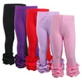 thumbnail image 5 of KYAIGUO 12M-8Y Girls' Ruffle Leggings for Infant Baby Toddler Solid Color Cotton Leggings Pants, 5 of 6