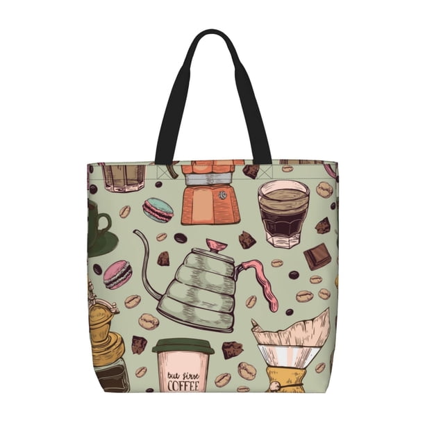 Easygdp Coffee Makers Macaroons Chocolate Bolsa Tote para Mujer, Bolso de Hombro para Trabajo, Playa, Viajes, Compras y Supermercado