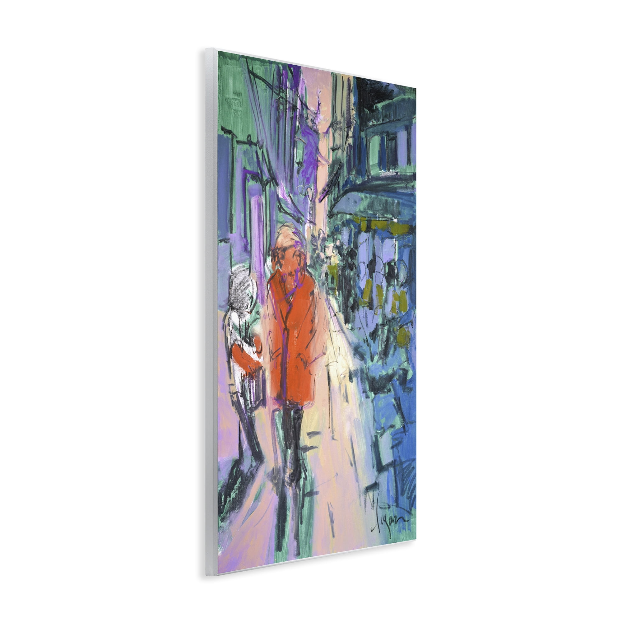 Stupell Industries Strolling City Streets People Painting Unframed Art Print Wall Art, 13 x 19