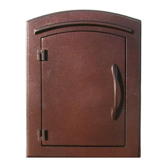 QualArc MAN-S-1400-AC 12 in. Manchester Security Drop Chute Mailbox with Plain Door Faceplate - Antique Copper