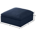 thumbnail image 4 of Meridian Furniture Ottomane de Luxe en Tissu de Lin Durable Bleu Marine Serein, 4 of 10