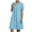 Light Blue, variant on QUYUON Women’s Linen Shirt Dress Summer Casual Solid Color Short Sleeve V Neck Collar T Shirts Mini Dress Loose Fit Cotton Linen Dress T-Shirt Beach Sundress