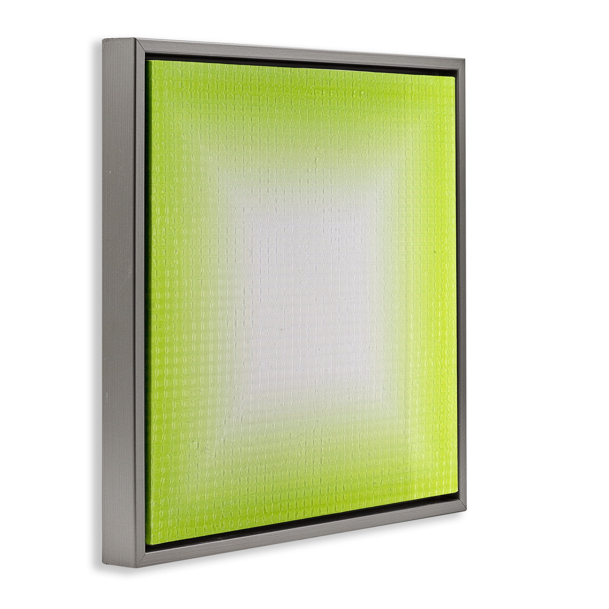 Stupell Industries Green Ombre Fade Abstract Painting Gray Floater Framed Canvas Art Print Wall Art, 18 x 18