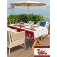 thumbnail image 4 of Outdoor Tablecloth with Umbrella Hole and Zipper, Valentine's Day Rectangle Table Cloth 54x80 Inch Waterproof Tablecloth, Red Love Heart Romantic Roses Floral Picnic Table Cover for Patio Camping, 4 of 7