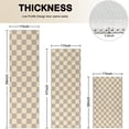 thumbnail image 4 of Beige Gray Checkerboard Checkered Pattern Kitchen Rugs Sets Of 3,Kitchen Runner Rugs Non Skid Washable,Decorative Kitchen Floor Mats for Kitchen,Sink,Laundry,17"x30"+ 17"x47" + 17"x59", 4 of 6