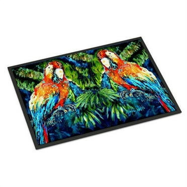 Carolines Treasures MW1216MAT Parrots Yo Yo Mama Indoor or Outdoor Mat, 18 x 27 in.