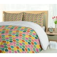 thumbnail image 5 of Ambesonne Abstract Duvet Cover Set, Rhythmic Colorful Circles, 2-Calking, Pale Teal Pink, 5 of 7