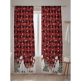 thumbnail image 5 of Christmas Sheer Curtains 96 Inch Long 2 Panels, Winter Snowman Xmas Tree Deer Snowflakes Red Plaid Light Filtering Rod Pocket Semi Sheer Curtains, Sheer Voile Drapes for Living Room Bedroom, 52"x96", 5 of 5