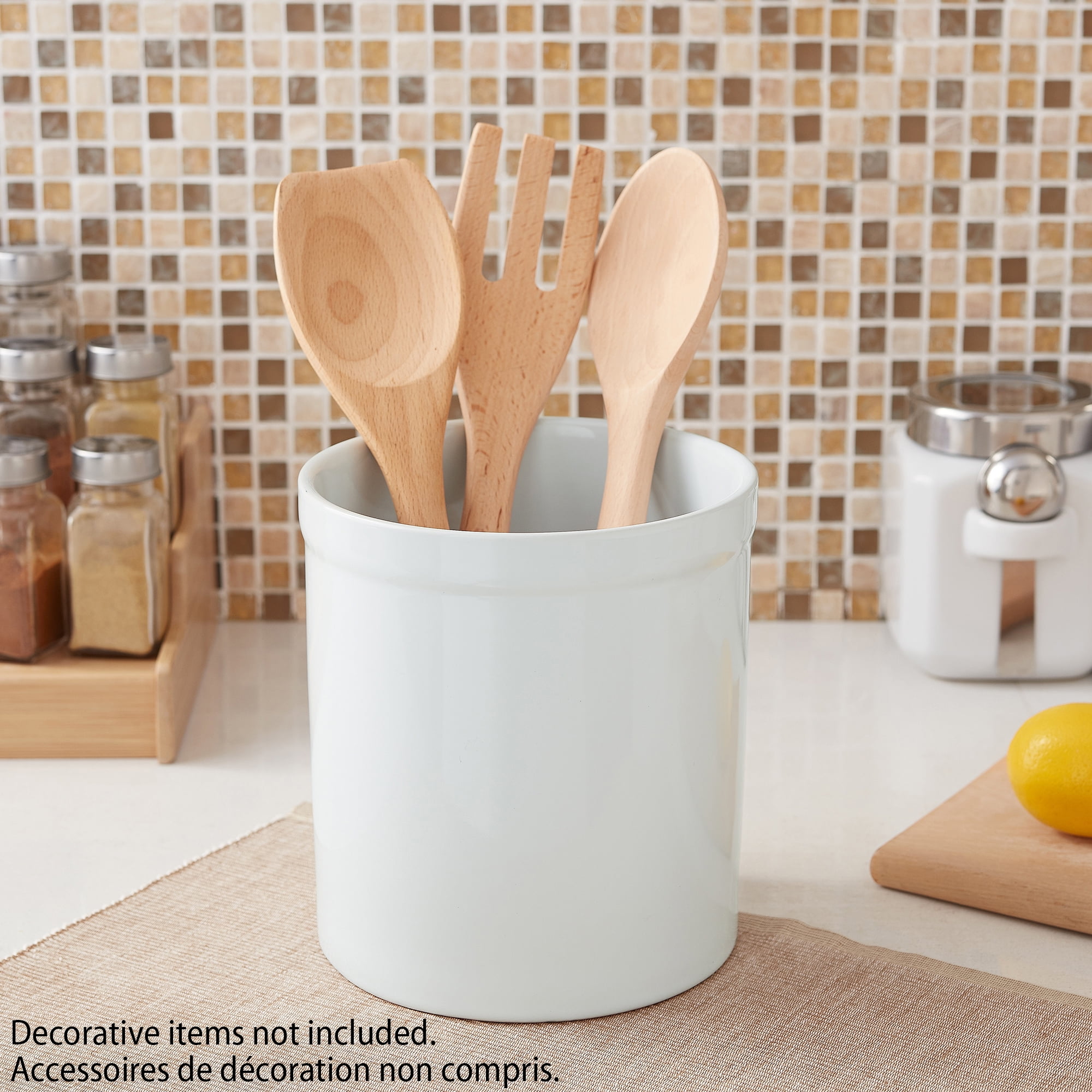 Mainstays White Glazed Ceramic Utensil Holder, 1 Piece