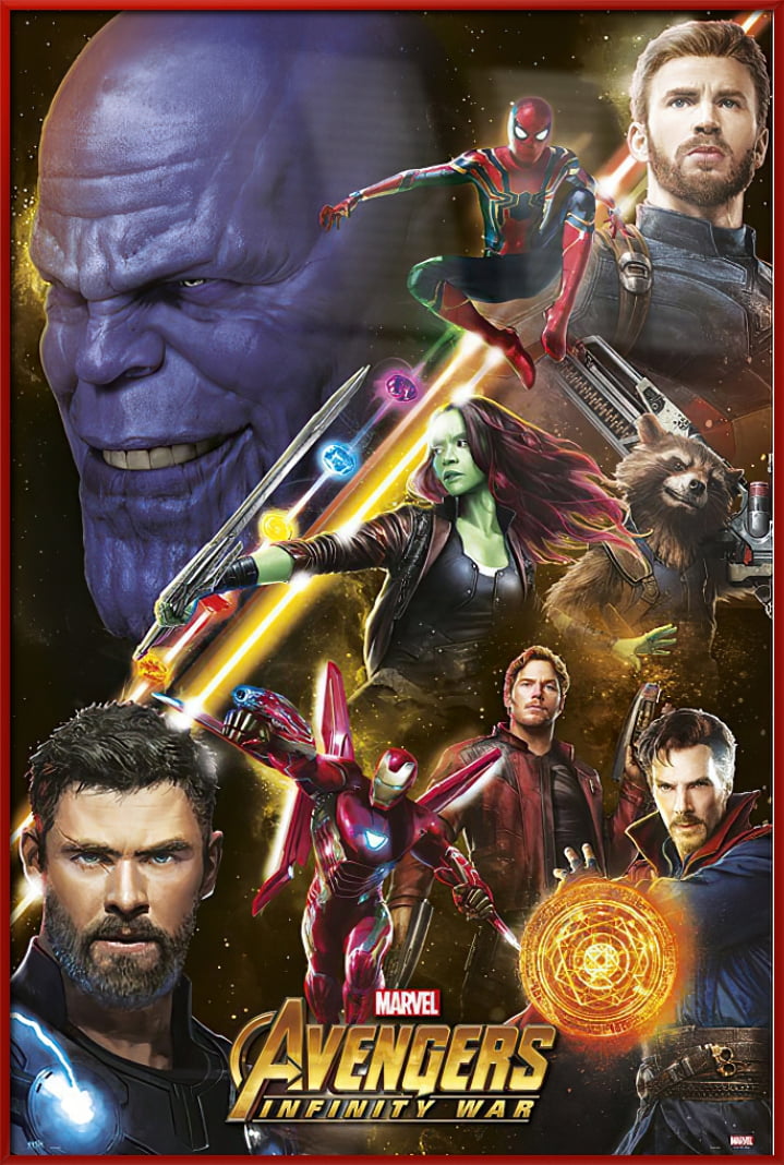 Marvel Comics Infinity Guantlet Poster Retro Thanos Hulk Thor Iron Man 24" x 36" 