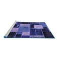 thumbnail image 2 of Ahgly Company Machine Washable Indoor Square Patchwork Blue Transitional Area Rugs, 6' Square, 2 of 4