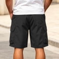 thumbnail image 4 of Knee Length Cargo Shorts for Men’s Cargo Shorts with Multi-pocket, Elastic Waist Straight Leg Shorts, Summer Fashion Casual Beach Short Pants Black XXL, 4 of 8