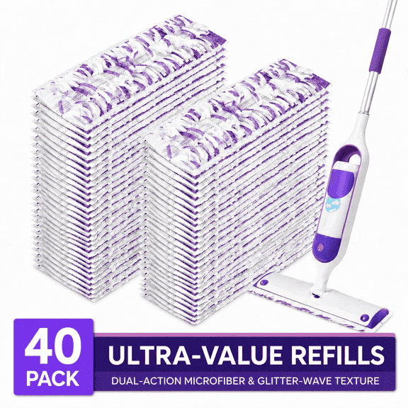 40 Pack Disposable Power Mop Pads Refills for Power Mop,Thickened Multi-Surface Power Mop Pads,Household Replacement Mop Pads,Power Mop Refills for Dry & Wet Use in Floor Cleaning