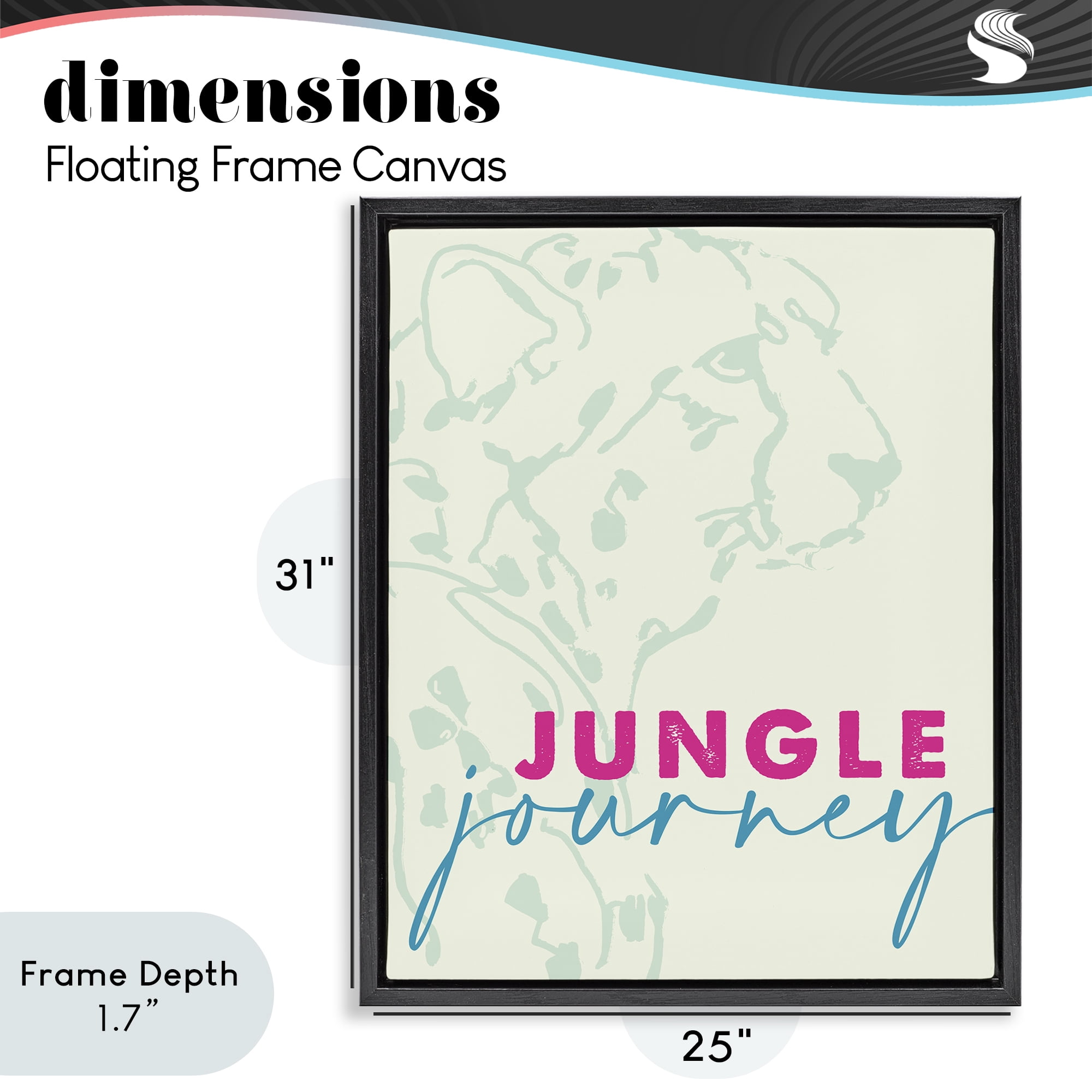 Stupell Industries Jungle Journey Cheetah Black Framed Floater Canvas Wall Art, design by Lanie Loreth