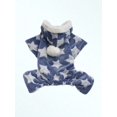 thumbnail image 2 of 1pc Cat & Dog Coral Fleece Star Print Hooded Jumpsuit, Thick & Warm Pet Home Clothes, 2 of 4