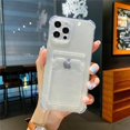 thumbnail image 1 of Clear Shockproof Wallet Card Holder Case For iPhone 13 12 11 Pro Max Case For iPhone X XS Max XR 7 8 Plus SE Soft Silicone Cover, 1 of 7