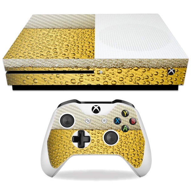 Skin de fibra de carbono MightySkins para Microsoft Xbox One S - Beer Buzz | Acabado texturizado de fibra de carbono, protector y duradero | Fácil de aplicar, quitar y cambiar de estilo | Hecho en EE.