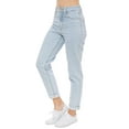 thumbnail image 3 of MixMatchy Women's Classic High Rise Rolled Hem Zip Fly Button Closure Jeans, 3 of 6