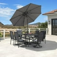 thumbnail image 2 of PURPLE LEAF 9 ft Patio Umbrella Outdoor Market Umbrella w/ Dual Tilt Buttons & Crank, 8 Aluminum Ribs, UV Protection for Garden Deck Pool Patio - Gray, 2 of 7