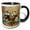 Black/White, variant on 3drose, Renaissance Couple Play Music, 15oz Two-tone Blue Mug