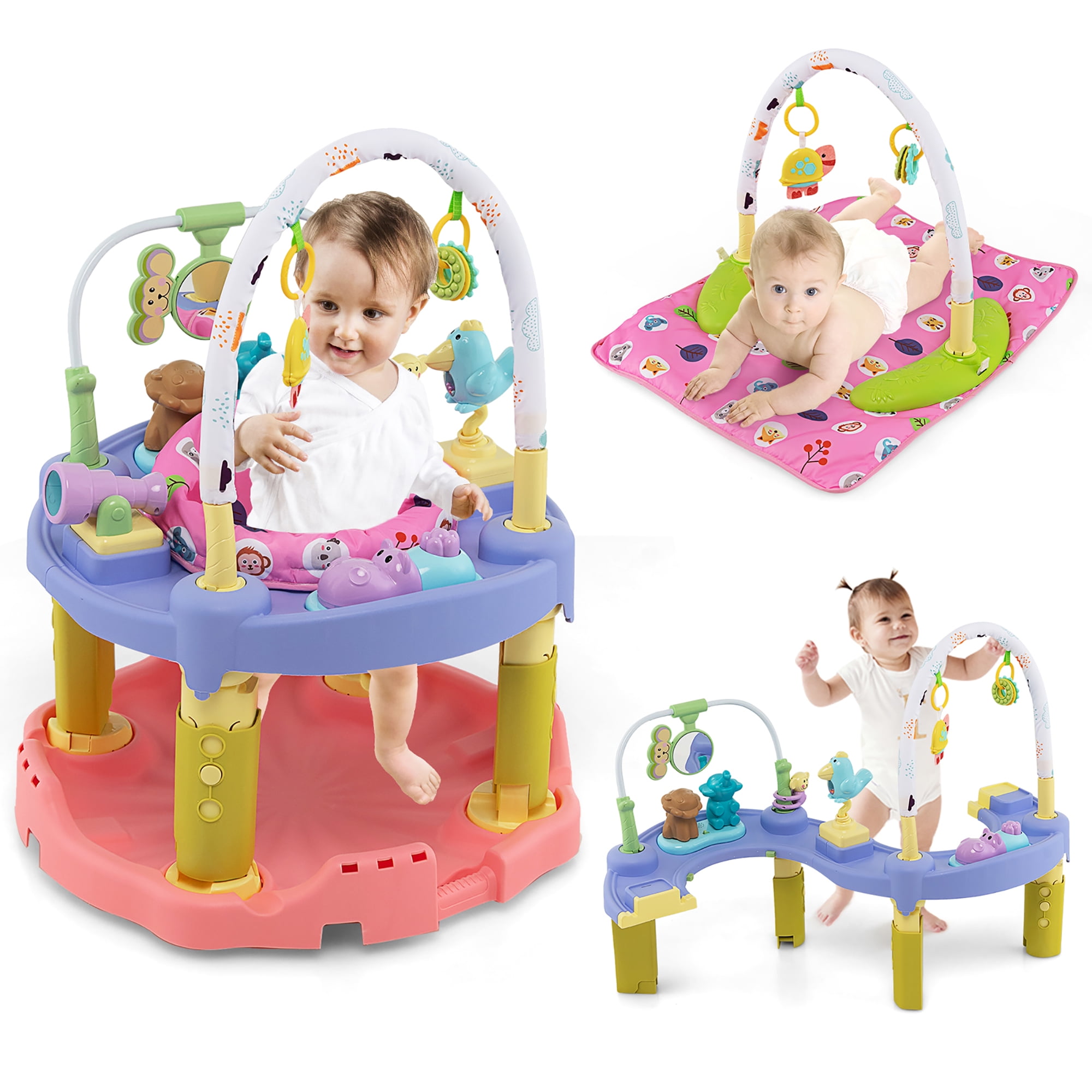 Costway 3in1 Baby Activity Center Toddler Bouncing Saucer w/ 3