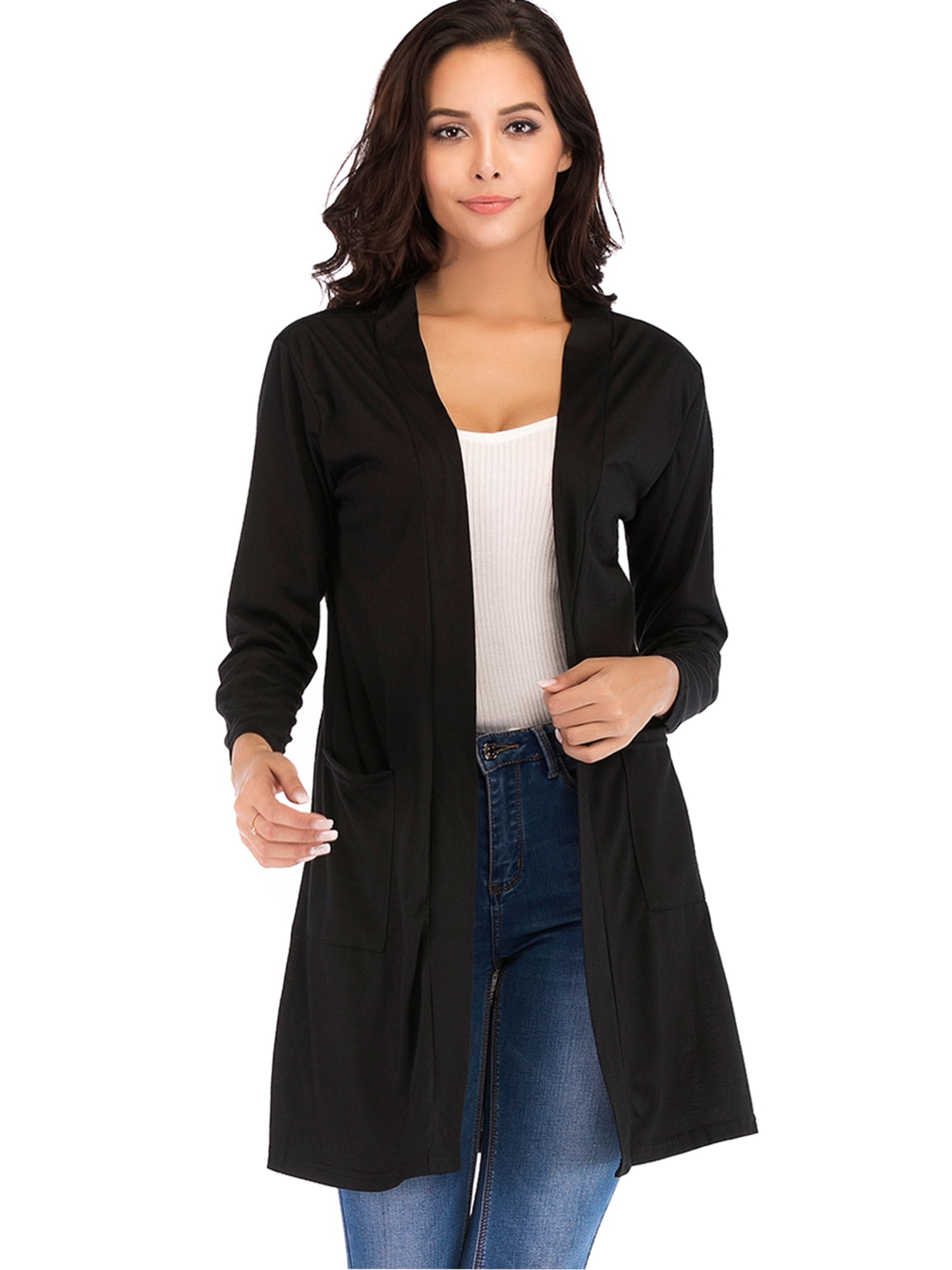 maxi black cardigan