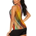 thumbnail image 3 of Fotbe Abstract Watercolors Tartan Blusas Sin Mangas para Mujer – Estilo Casual, Corte Suelto, Slim-Fit, Cuello Redondo Deportivo, Tops de Verano para Gimnasio y Yoga-XX-Large, 3 of 7