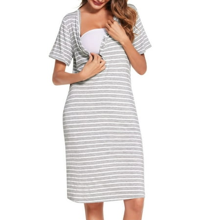 

zuwimk Maternity Dresses For Women Women s Casual V Neck Long Sleeve High Waist Lotus Leaf Ruffle Swing Dress Gray XXL