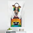 thumbnail image 1 of Popstar Party Tapestry, Dog Listening to Music from an Old Cassette of the 80's Colorful Headphones, Fabric Wall Hanging Decor for Bedroom Living Room Dorm, 5 Sizes, Multicolor, by Ambesonne, 1 of 1