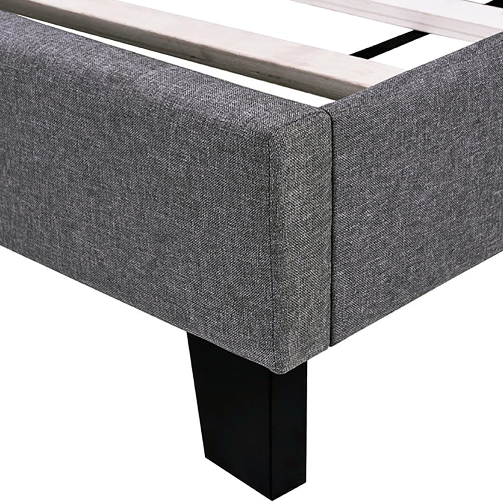 Kepooman Full Size Upholstered Platform Bed Frame with Square Tufted Headboard, Dark Grey Kepooman Full Size Upholstered Platform Bed Frame with Square Tufted Headboard, Dark Grey